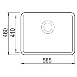 Clearwater Nova 1 Bowl Granite Composite Inset/Undermount Kitchen Sink - 585 x 460mm