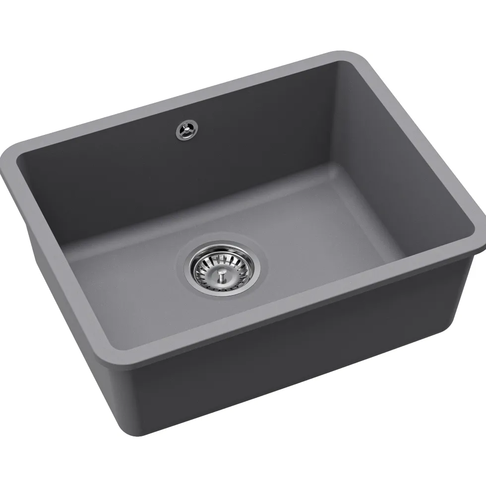 Clearwater Nova 1 Bowl Granite Composite Inset/Undermount Kitchen Sink - 585 x 460mm
