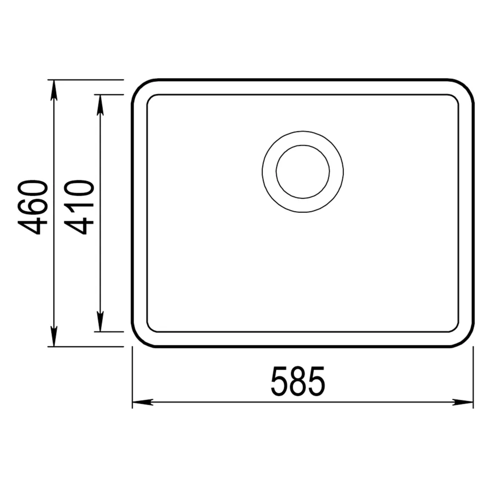 Clearwater Nova 1 Bowl Granite Composite Inset/Undermount Kitchen Sink - 585 x 460mm