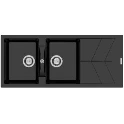 Clearwater Rio 2 Bowl Granite Composite Inset Kitchen Sink - 1160 x 500mm