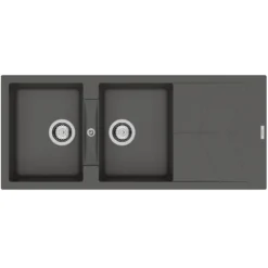 Clearwater Rio 2 Bowl Granite Composite Inset Kitchen Sink - 1160 x 500mm