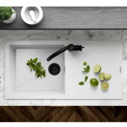 Clearwater Rio 1 Bowl Granite Composite Sink & Waste with Reversible Drainer - 1000 x 500mm