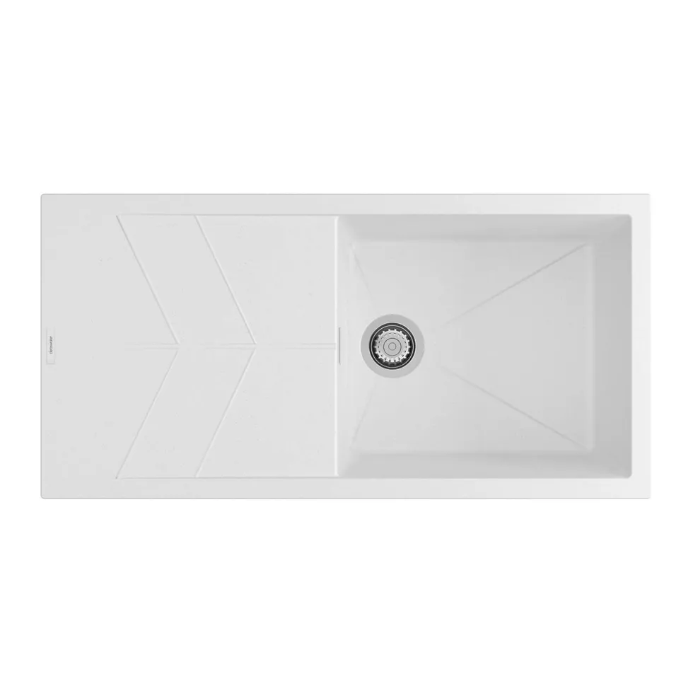 Clearwater Rio 1 Bowl Granite Composite Sink & Waste with Reversible Drainer - 1000 x 500mm