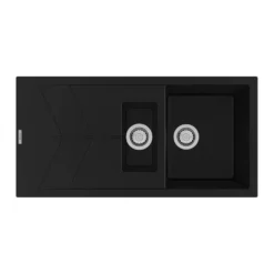Clearwater Rio 1.5 Bowl Granite Composite Sink & Waste with Reversible Drainer - 1000 x 500mm