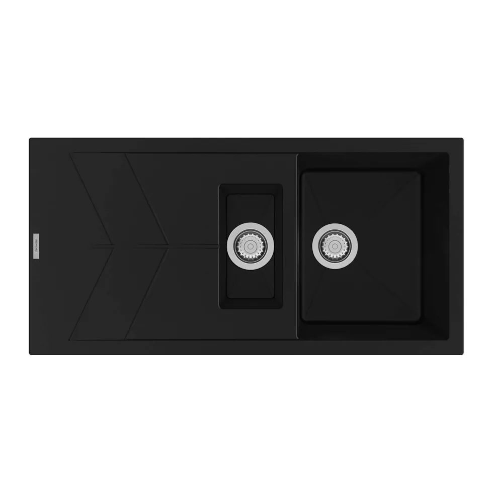 Clearwater Rio 1.5 Bowl Granite Composite Sink & Waste with Reversible Drainer - 1000 x 500mm