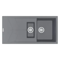 Clearwater Rio 1.5 Bowl Granite Composite Sink & Waste with Reversible Drainer - 1000 x 500mm