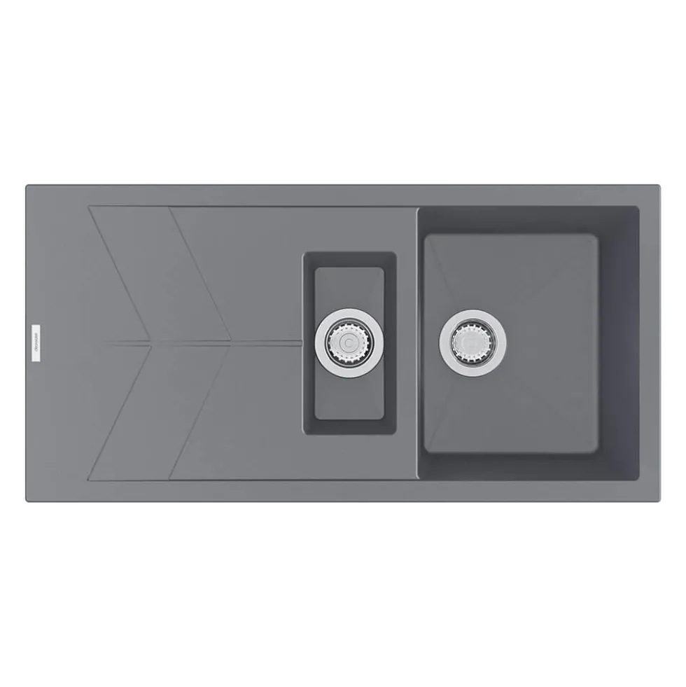 Clearwater Rio 1.5 Bowl Granite Composite Sink & Waste with Reversible Drainer - 1000 x 500mm