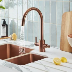 Clearwater Rococo WRAS Approved Twin Lever Mono Kitchen Mixer with Swivel Spout