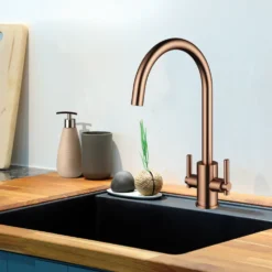 Clearwater Rococo WRAS Approved Twin Lever Mono Kitchen Mixer with Swivel Spout