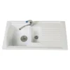 Clearwater Sonnet White Ceramic 1.5 Bowl Sink with Reversible Drainer - 970 x 500mm