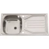 Clearwater Spacesaver Single Bowl Satin Stainless Steel Sink & Waste with Reversible Drainer - 860 x 435mm