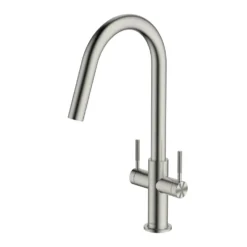 Clearwater Topaz Twin Lever Mono Kitchen Mixer with 'Twist & Spray' Spout and Knurled Handles
