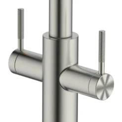 Clearwater Topaz Twin Lever Mono Pull Out Spray Kitchen Mixer with Knurled Handles