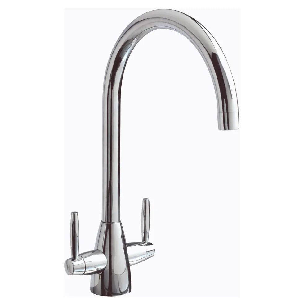 Clearwater Tutti Twin Lever Mono Sink Mixer with Swivel Spout