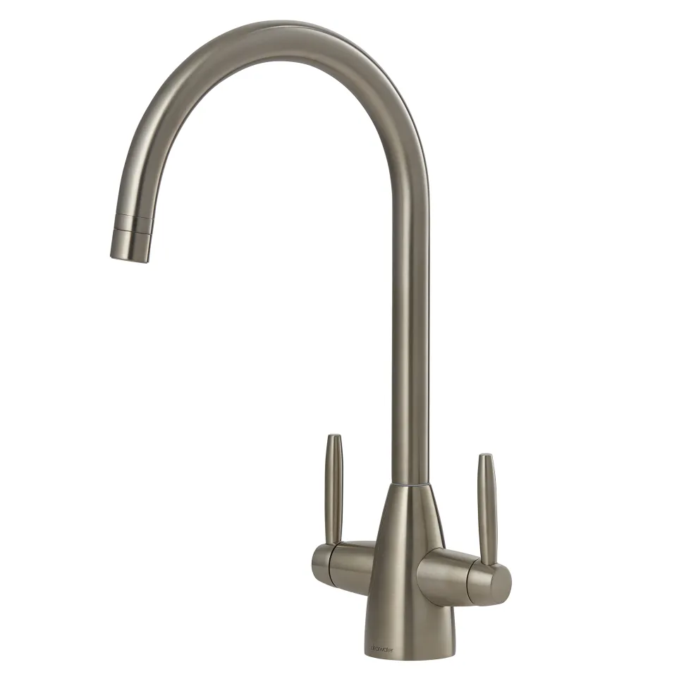 Clearwater Tutti Twin Lever Mono Sink Mixer with Swivel Spout