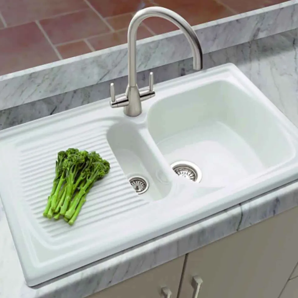 Clearwater Tutti Twin Lever Mono Sink Mixer with Swivel Spout