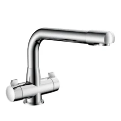 Clearwater Ultra Twin Lever Mono Sink Mixer with Swivel Spout