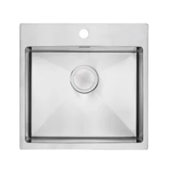 Clearwater Urban 1 Bowl Brushed Stainless Steel Kitchen Sink & Waste Kit - 540 x 510mm