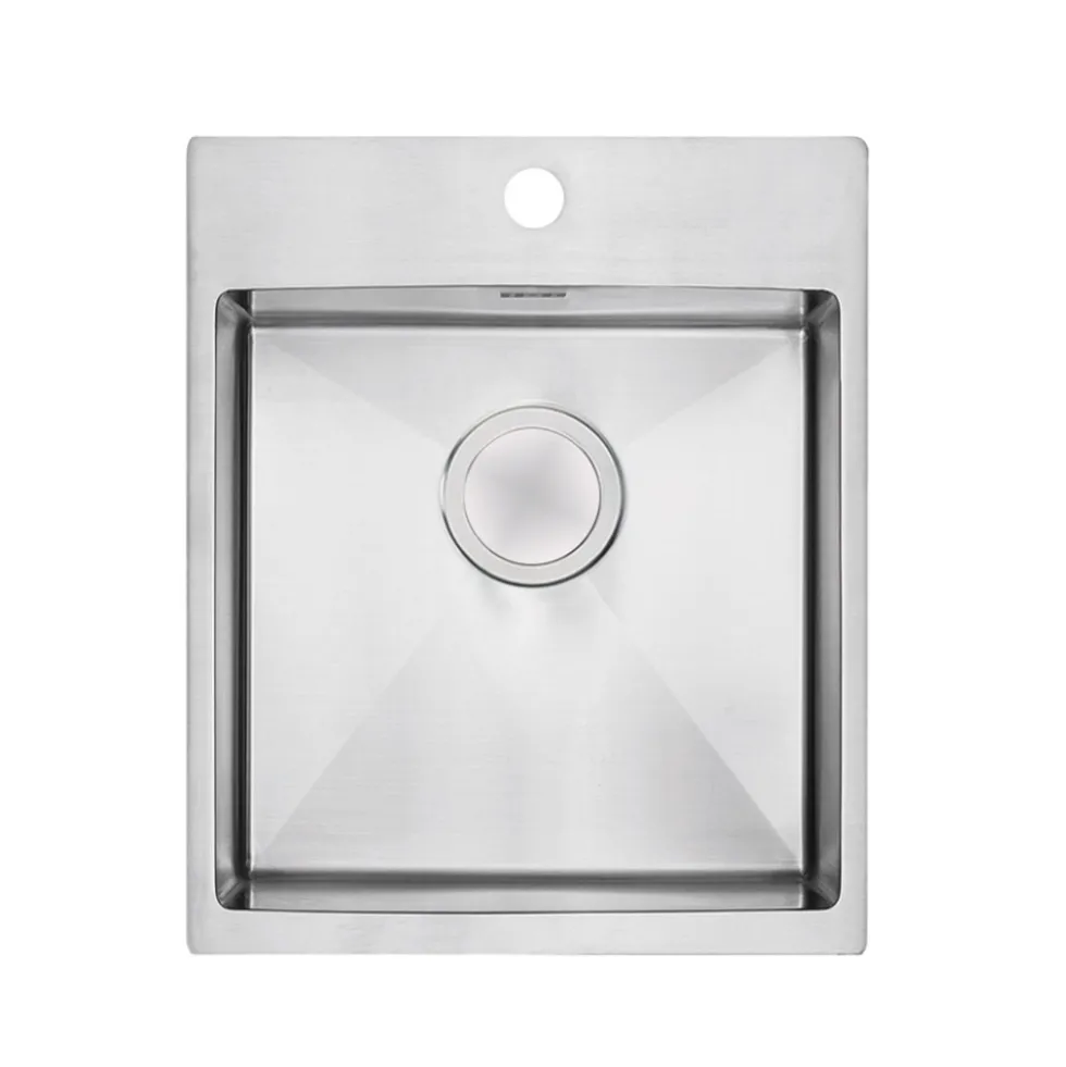Clearwater Urban 1 Bowl Brushed Stainless Steel Kitchen Sink & Waste Kit - 440 x 510mm