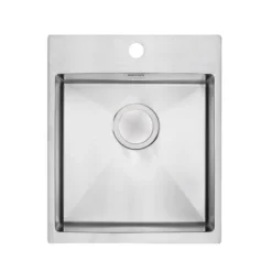 Clearwater Urban 1 Bowl Brushed Stainless Steel Kitchen Sink & Waste Kit - 440 x 510mm
