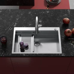 Clearwater Urban Smart Large 1 Bowl Stainless Steel Kitchen Sink, Integrated Accessories & Automatic Waste - 660 x 520mm