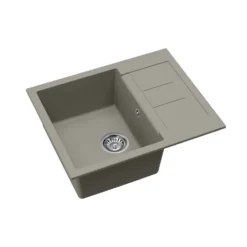 Clearwater Vesta 1 Bowl Granite Composite Kitchen Sink with Reversible Drainer - 620 x 500mm