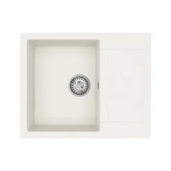 Clearwater Vesta 1 Bowl Granite Composite Kitchen Sink with Reversible Drainer - 620 x 500mm