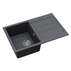 Clearwater Vesta 1 Bowl Granite Composite Kitchen Sink with Reversible Drainer - 780 x 500mm
