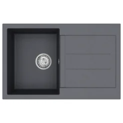 Clearwater Vesta 1 Bowl Granite Composite Kitchen Sink with Reversible Drainer - 780 x 500mm