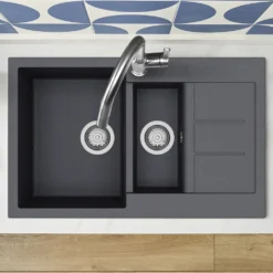 Clearwater Vesta 1.5 Bowl Kitchen Sink with Reversible Drainer - 800 x 500mm