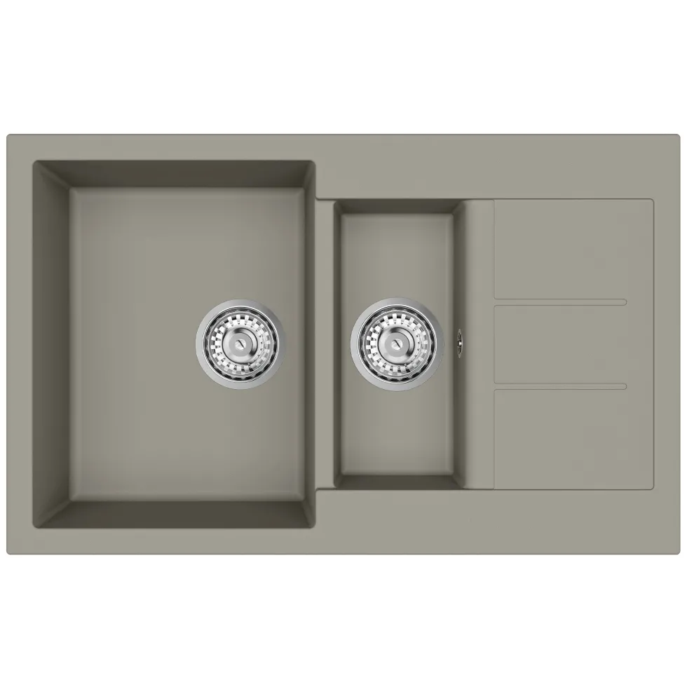 Clearwater Vesta 1.5 Bowl Kitchen Sink with Reversible Drainer - 800 x 500mm