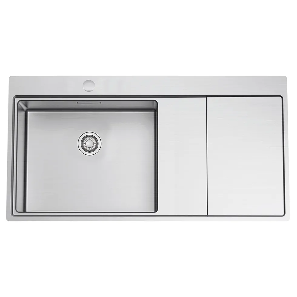 Clearwater Xeron 105 Single Bowl Brushed Stainless Steel Sink & Waste - 1000 x 520mm