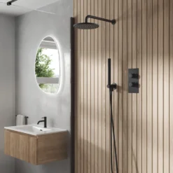Core Concealed Thermostatic Valve, Fixed Head & Shower Handset Kit