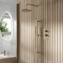 Core Concealed Thermostatic Valve, Fixed Head & Shower Rail Kit