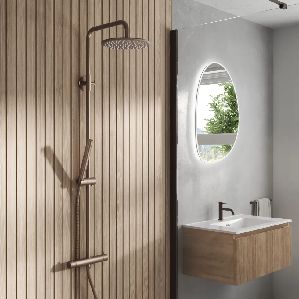 Core Exposed Thermostatic Rigid Riser Shower Kit