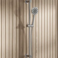 Core Fluted Slide Rail Shower Kit, Shower Handset & Hose with Integrated Elbow