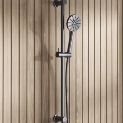 Core Fluted Slide Rail Shower Kit, Shower Handset & Hose with Integrated Elbow