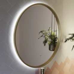 Core LED Illuminated Round Framed Mirror with Demister Pad & Colour Change Lights - 600mm