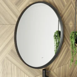 Core LED Illuminated Round Framed Mirror with Demister Pad & Colour Change Lights - 600mm