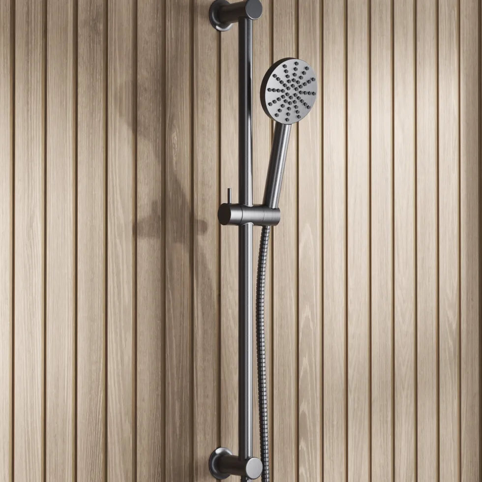 Core 1 Outlet Concealed Shower Valve & Slide Rail Kit with Fluted Handset