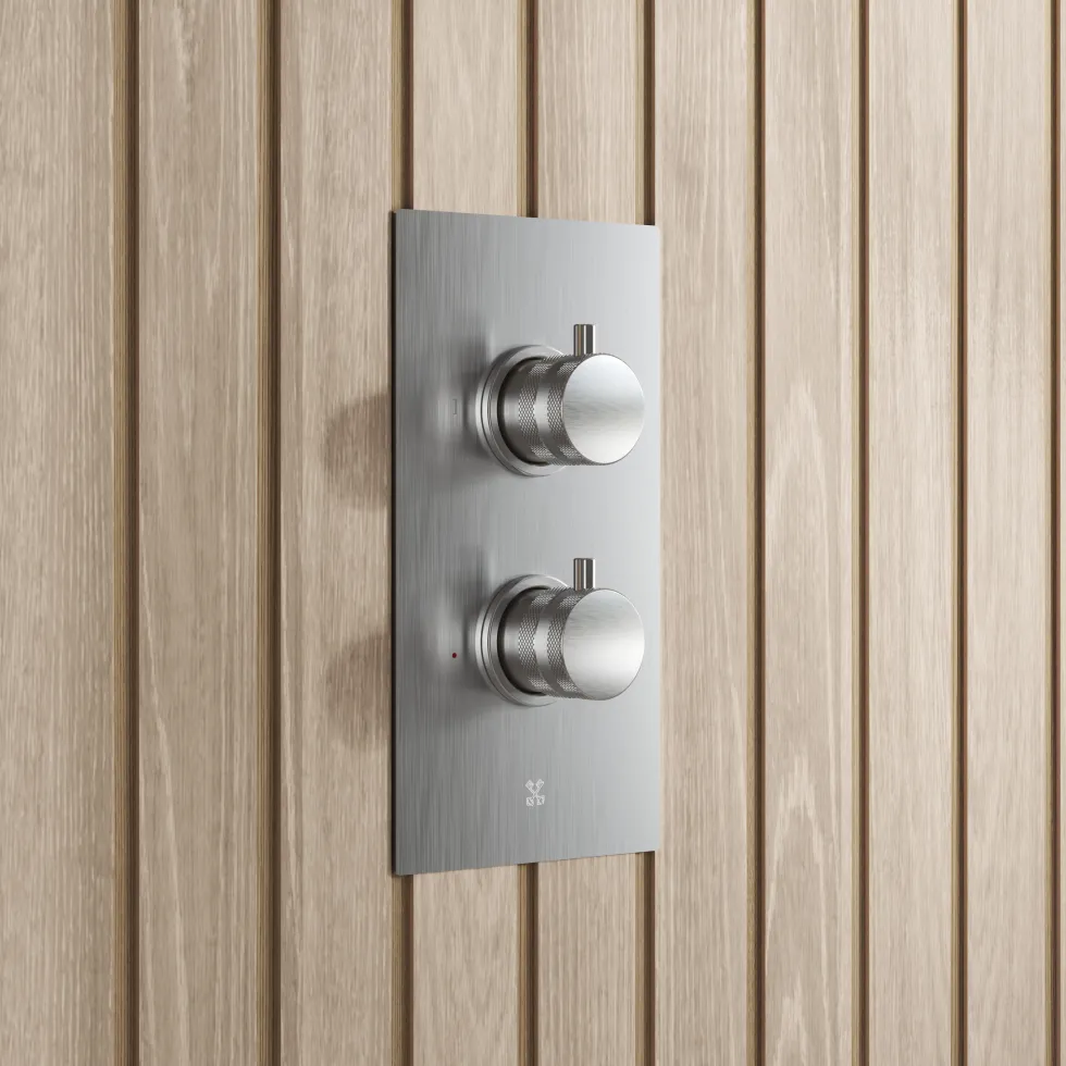 Core 1 Outlet Concealed Shower Valve & Slide Rail Kit with Fluted Handset