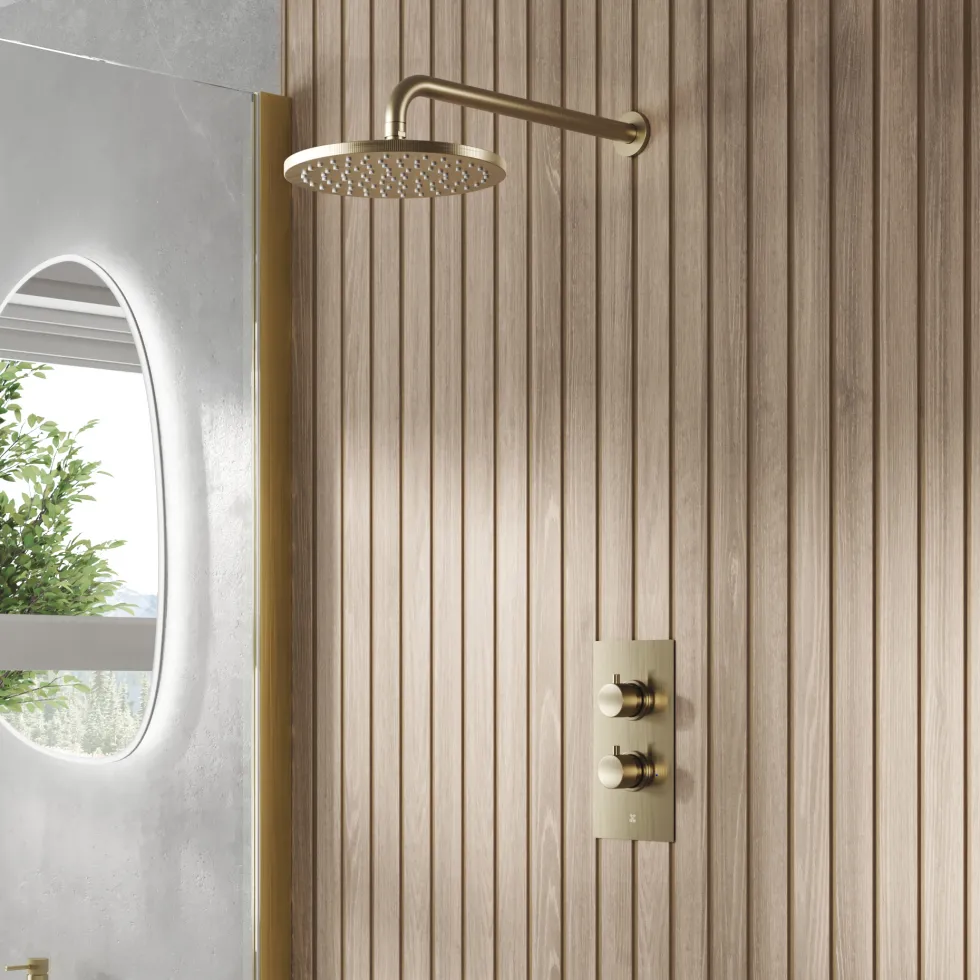 Core 1 Outlet Concealed Shower Valve & Wall Mounted Fixed Shower Head