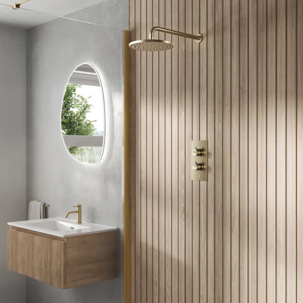 Core 1 Outlet Concealed Shower Valve & Wall Mounted Fixed Shower Head