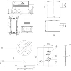 Core 1 Outlet Concealed Shower Valve & Wall Mounted Fixed Shower Head