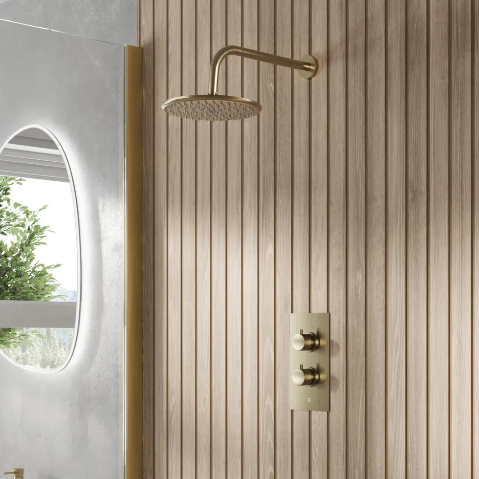 Core 1 Outlet Concealed Shower Valve & Wall Mounted Fixed Shower Head