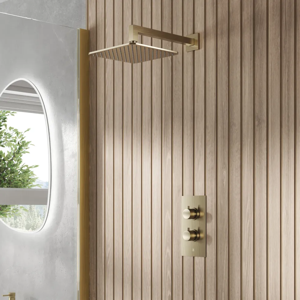 Core 1 Outlet Concealed Valve & Fixed Wall Mounted Square Shower Head