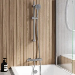 Core 1 Outlet Exposed Thermostatic Bar Valve & Fluted Slide Rail Shower Kit