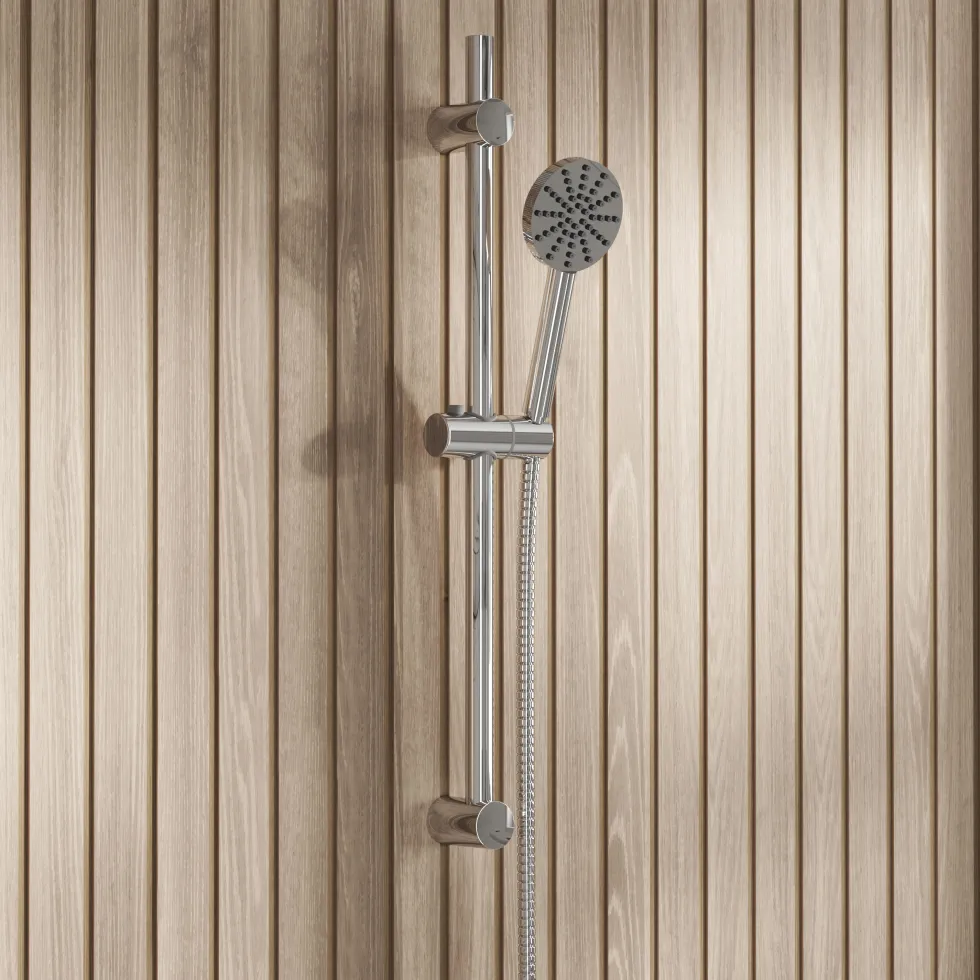 Core 1 Outlet Exposed Thermostatic Bar Valve & Fluted Slide Rail Shower Kit