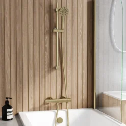 Core 1 Outlet Exposed Thermostatic Bar Valve & Fluted Slide Rail Shower Kit