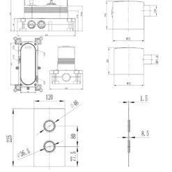 Core 2 Outlet Thermostatic Concealed Shower Valve